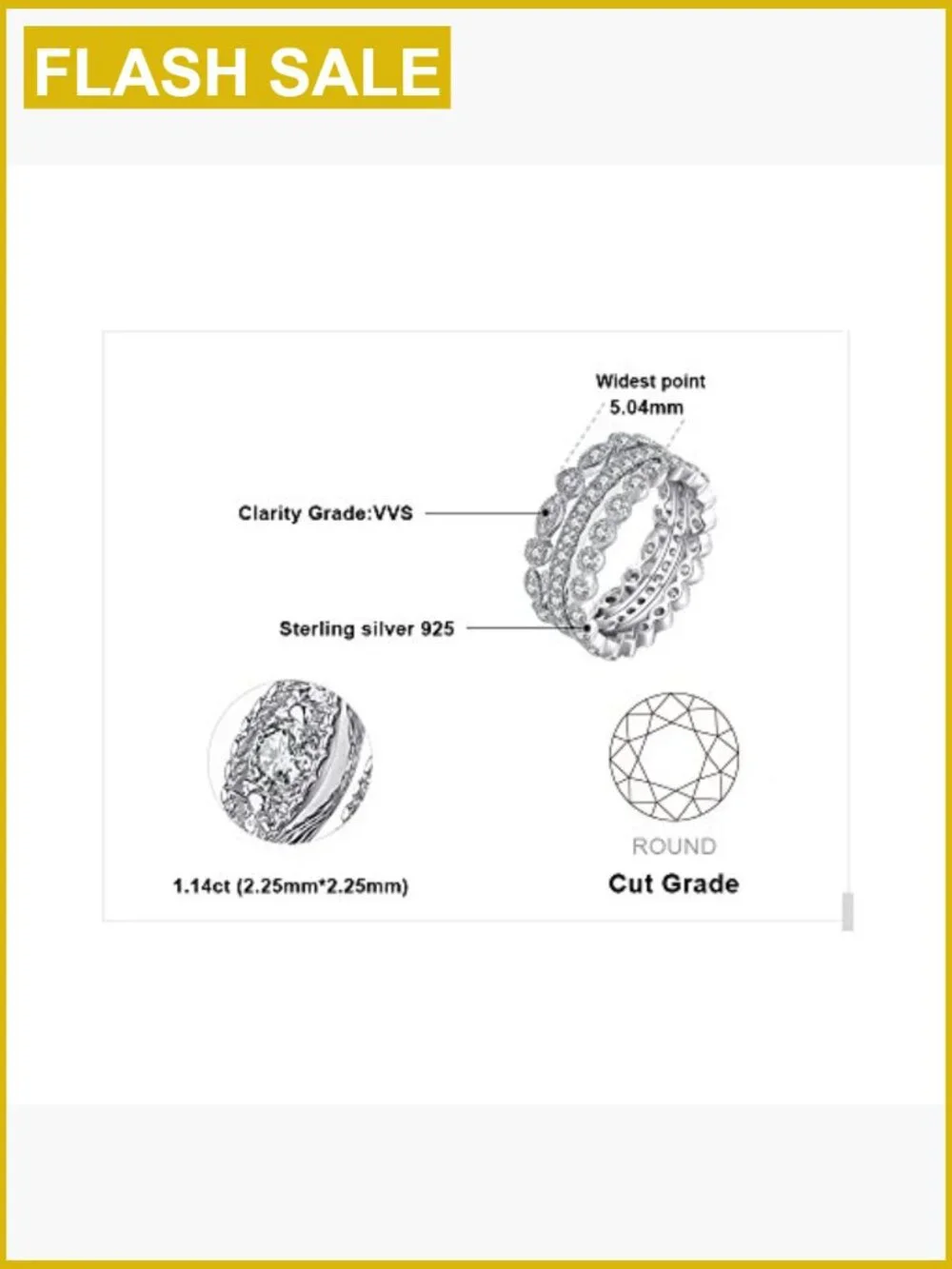 14K Gold Plated Sterling Silver Stackable Wedding Band Ring Set Size 9